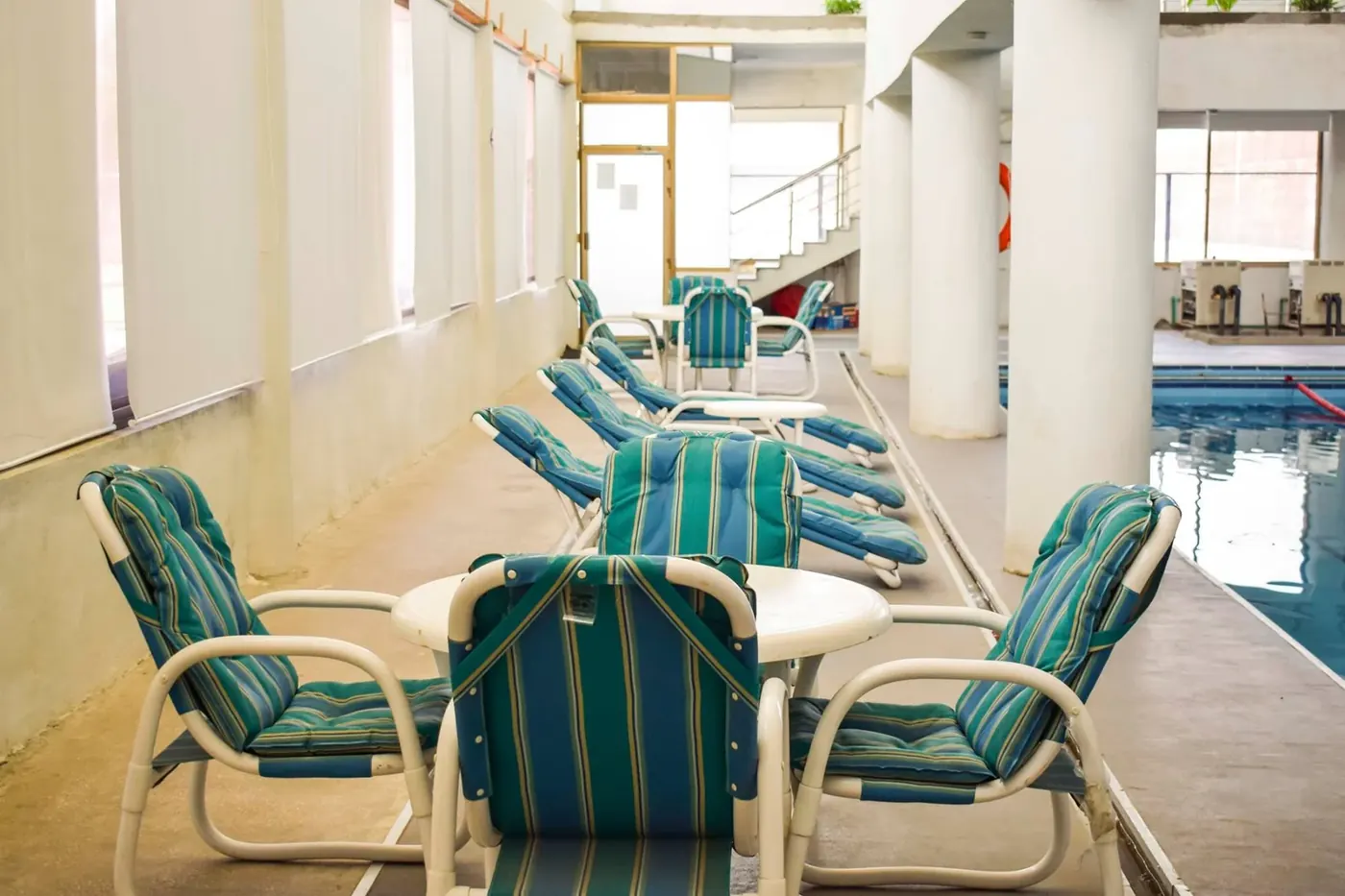 INU indoor swimming pool hall and poolside deck